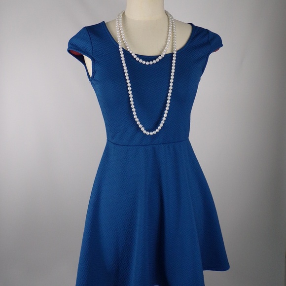 Teal Blue Cross Strap Sundress - Picture 1 of 8